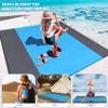 Famstar Beach Blanket Oversized Extra Large 10'X 9',Waterproof Sandproof Beach Blanket 2-8 Adults Lightweight Durable for Travel Camping Hiking Picnic (10'X 9', Blue&Grey) view 4