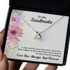 Wishbone Dancing Necklace - to My Soulmate. Love You Always | Birthday, Anniversary, Wedding, BFF, Wife Message Gift Necklace view 1