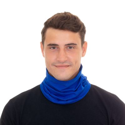 Dallas Textile Neck Gaiter Reusable for Men and Women, Cotton Blend Balaclava Face Cover Gator for Cold Weather, Head Scarf Bandana Warmer for Outdoor (Blue, 1)