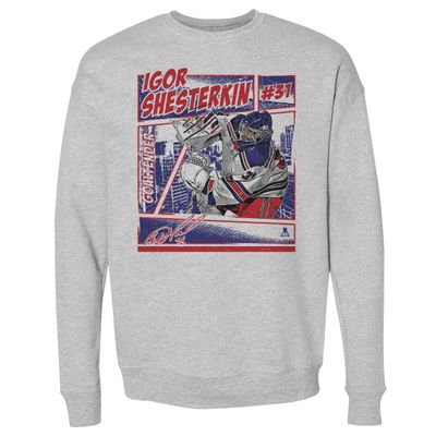 500 LEVEL Igor Shesterkin Sweatshirt (Crew Sweatshirt, XX-Large, Heather Gray) - Igor Shesterkin New York Comic