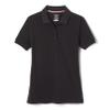 French Toast Teen and Young Women's Cotton Blend Stretch Pique Short Sleeve Polo Shirt, Black, X-Large view 1