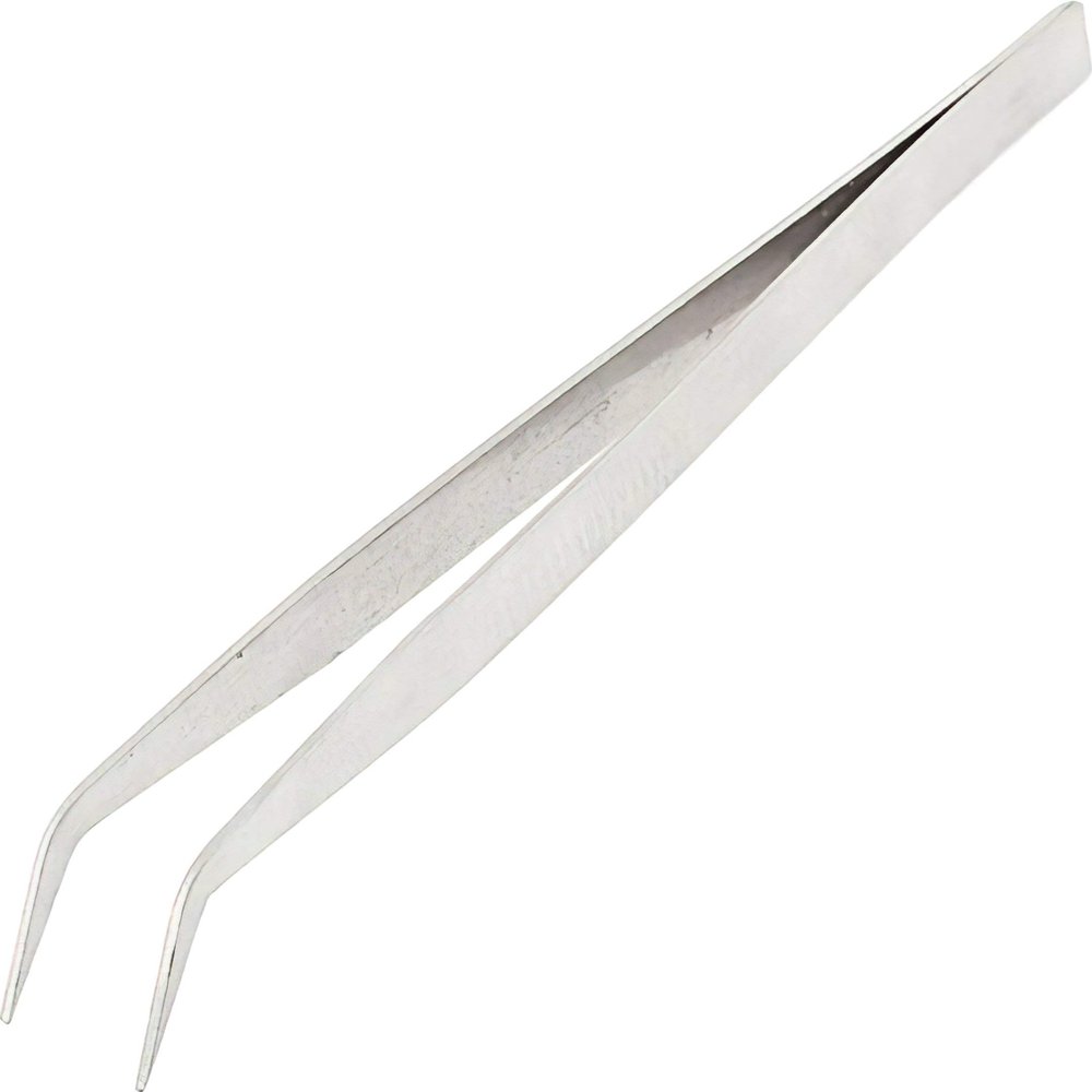 #10 Curved Tip Tweezers Antimagnetic Anti Acid Jewelers Watchmakers Diamond Gems Watch Clock Repair Tool