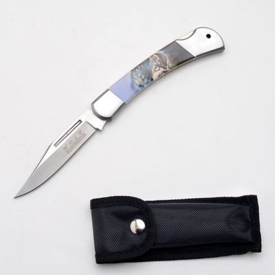 Snake Eye Tactical Lock Back Beautifully Designed Handle Collector Folding Pocket Knife (Wolf)