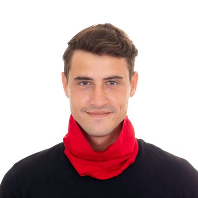Dallas Textile Neck Gaiter Reusable for Men and Women, Cotton Blend Balaclava Face Cover Gator for Cold Weather, Head Scarf Bandana Warmer for Outdoor (Red, 1)