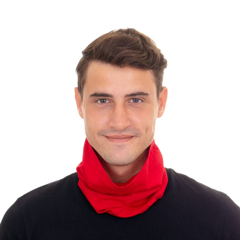 Dallas Textile Neck Gaiter Reusable for Men and Women, Cotton Blend Balaclava Face Cover Gator for Cold Weather, Head Scarf Bandana Warmer for Outdoor (Red, 1)