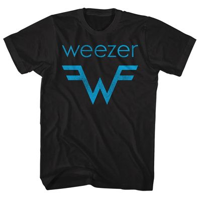 Weezer Rock Band Logo & Lyrics Front & Back Print Adult Short Sleeve T Shirts Black