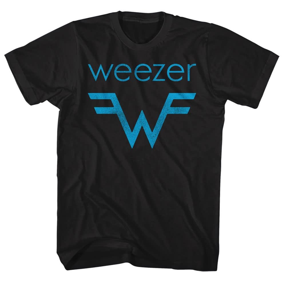 Weezer Rock Band Logo & Lyrics Front & Back Print Adult Short Sleeve T Shirts Black