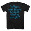 Weezer Rock Band Logo & Lyrics Front & Back Print Adult Short Sleeve T Shirts Black view 3