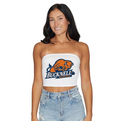 Lojobands Women's Tailgate Outfit College Game Day Tube Top Strapless Top One Size Fits Most (One Size, Bucknell Bison - Navy)