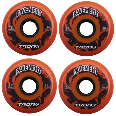 TronX Outdoor Asphalt Pavement 85A Inline Roller Hockey Wheels 4 Pack (80mm)