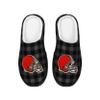 FOCO Cleveland Browns Sherpa Lined Buffalo Check Memory Foam Slipper - L view 4