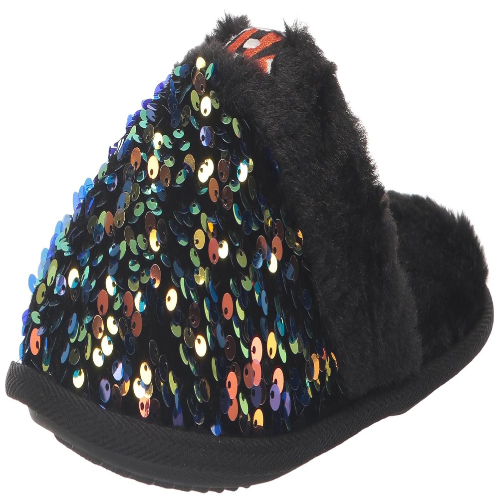 FOCO womens NFL Team Logo Ladies Sequin Fashion Slippers, Team Color, 9-1845 US
