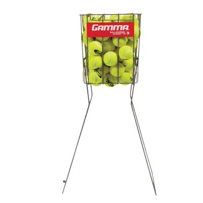 GAMMA Sports Tennis Ball Hopper Hi-Rise 75, Durable, Convenient, Heavy Duty Construction for Easy Pickup, Carrying and Storage, Holds 75 Tennis Balls Silver