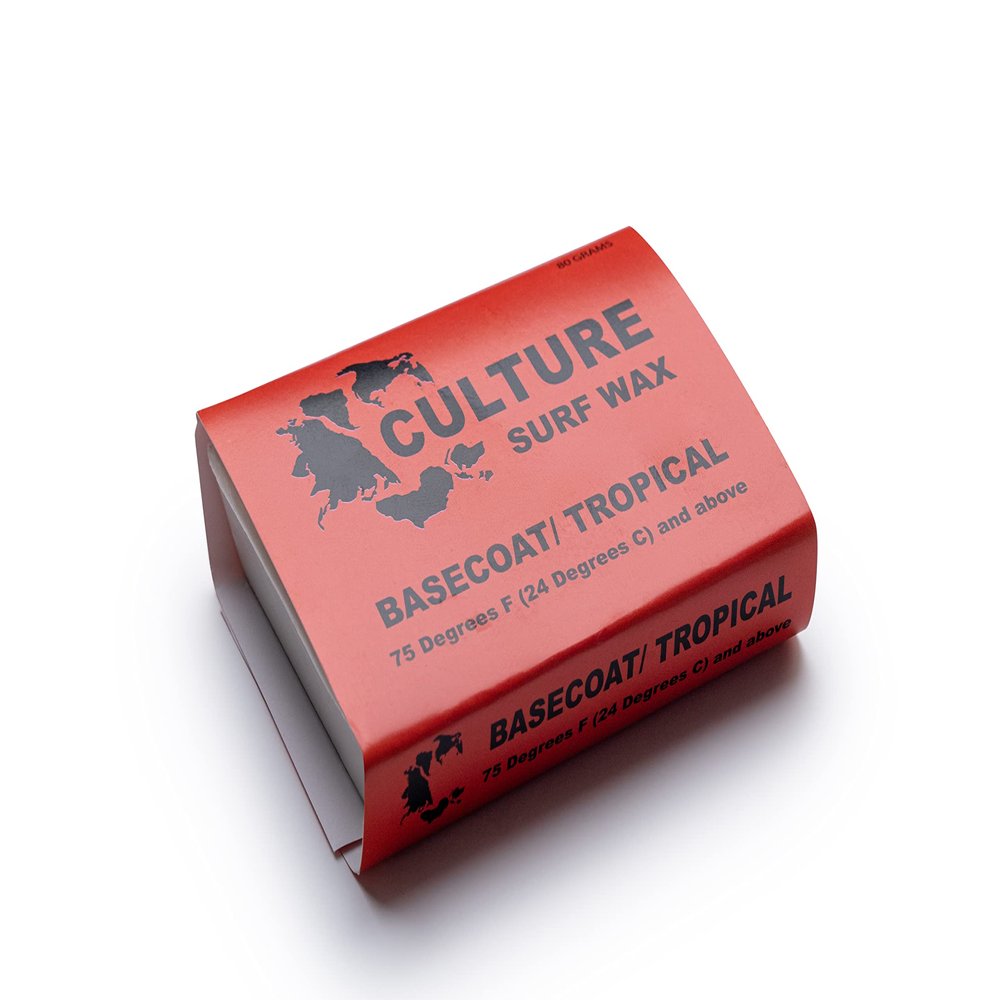 Culture Supply Surfboard Wax ~ 80g Bars | 6-Packs and 84 bar Cases | Tropical/Base | Warm | Cool | Cold | Wax Comb Included (BASECOAT-Tropical, 6-Pack)