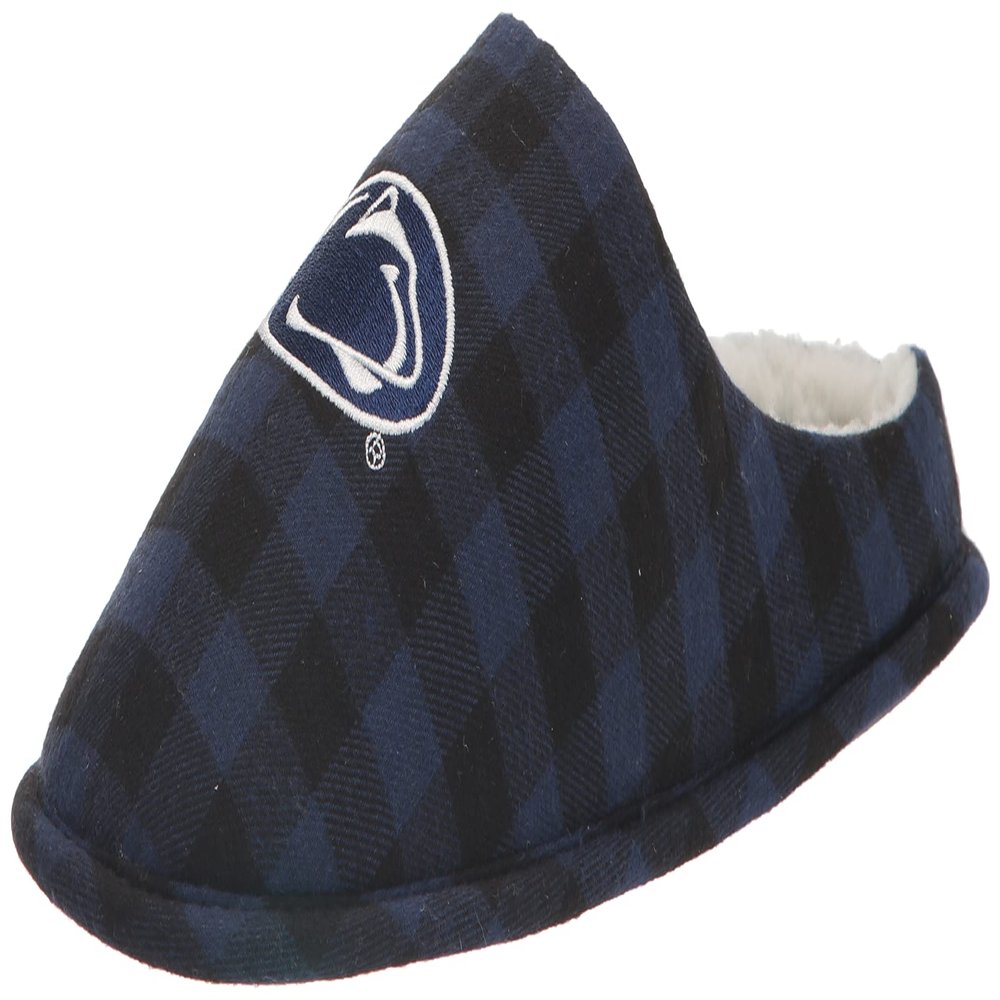 FOCO Penn State Sherpa Lined Buffalo Check Memory Foam Slipper - Mens Large