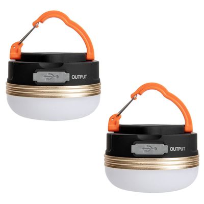 TPMAFF Outdoor LED Waterproof Magnetic Lantern,USB Input Output Rechargeable Camping Lanterns,Portable Tent Light Camping Working and Emergency Light(2-Pack)