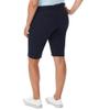 French Toast Women's Teen and Juniors' Stretch Twill Bermuda Shorts, Navy Blue, 2 view 2