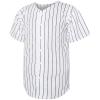 Blank Baseball Button Down Jersey Plain Short Sleeve Hipster Hip Hop T Shirts Jersey (Small, White-Stripe) view 2