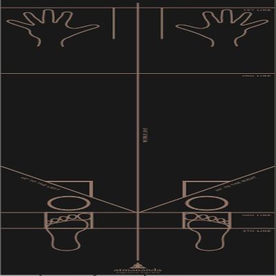 Atmananda Black Yoga Mat , Premium Natural Rubber Top, Educational Alignment Lines, Good for all Yoga Styles , Lightweight, Designed to Help Protect Your Joints (Large (5'7" & above))