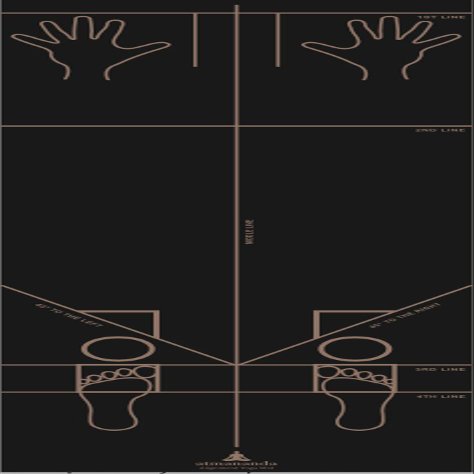 Atmananda Black Yoga Mat , Premium Natural Rubber Top, Educational Alignment Lines, Good for all Yoga Styles , Lightweight, Designed to Help Protect Your Joints (Large (5'7" & above))