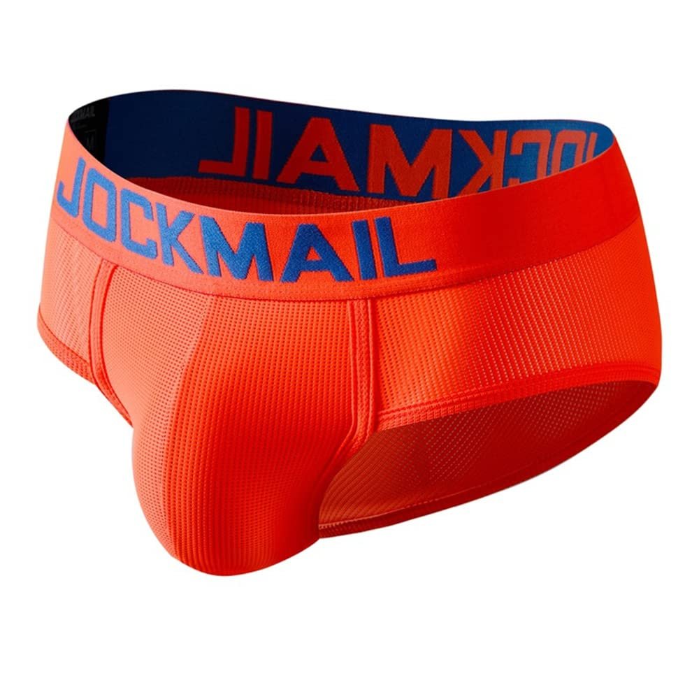 JOCKMAIL Mens Briefs Underwear Rainbow Comfort Men Underwear Briefs Men Underpants (Medium, Orange)