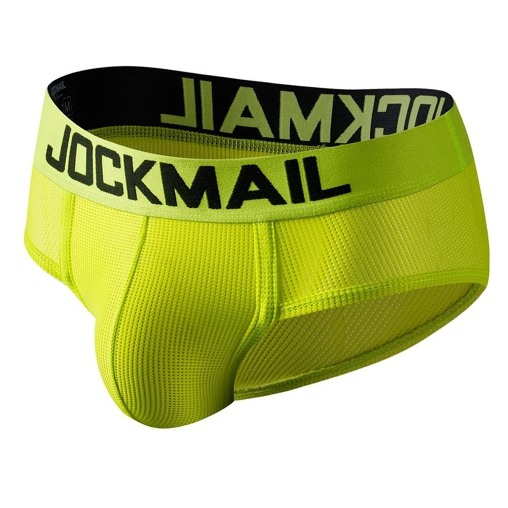 JOCKMAIL Mens Briefs Underwear Rainbow Comfort Men Underwear Briefs Men Underpants (Medium, Yellow)