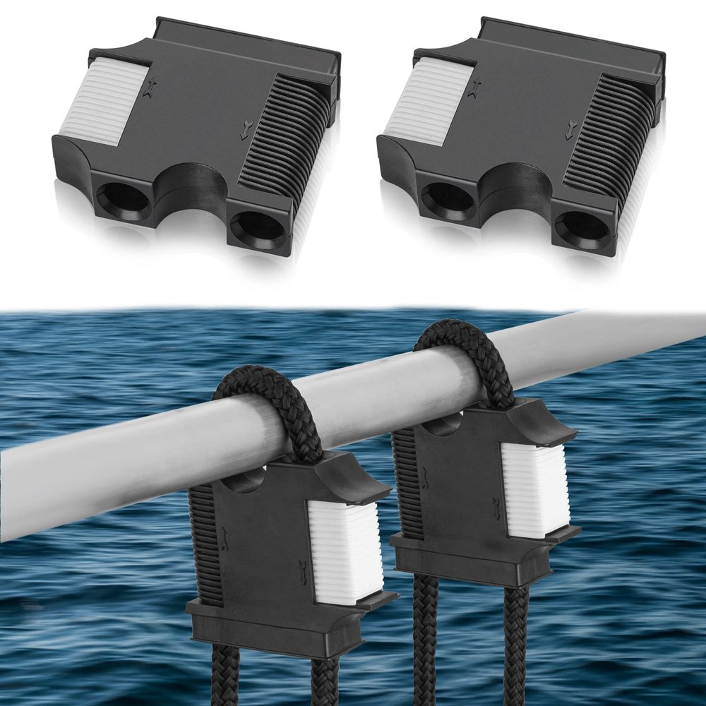 Huntury Boat Fender Hanger, Boat Rail and Cleat Fender Clips, Quick Connect and Release Fender Lines, Boat Bumper Adjuster, Pack of 2