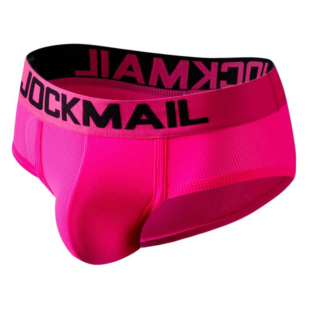 JOCKMAIL Mens Briefs Underwear Rainbow Comfort Men Underwear Briefs Men Underpants (XX-Large, Rose)