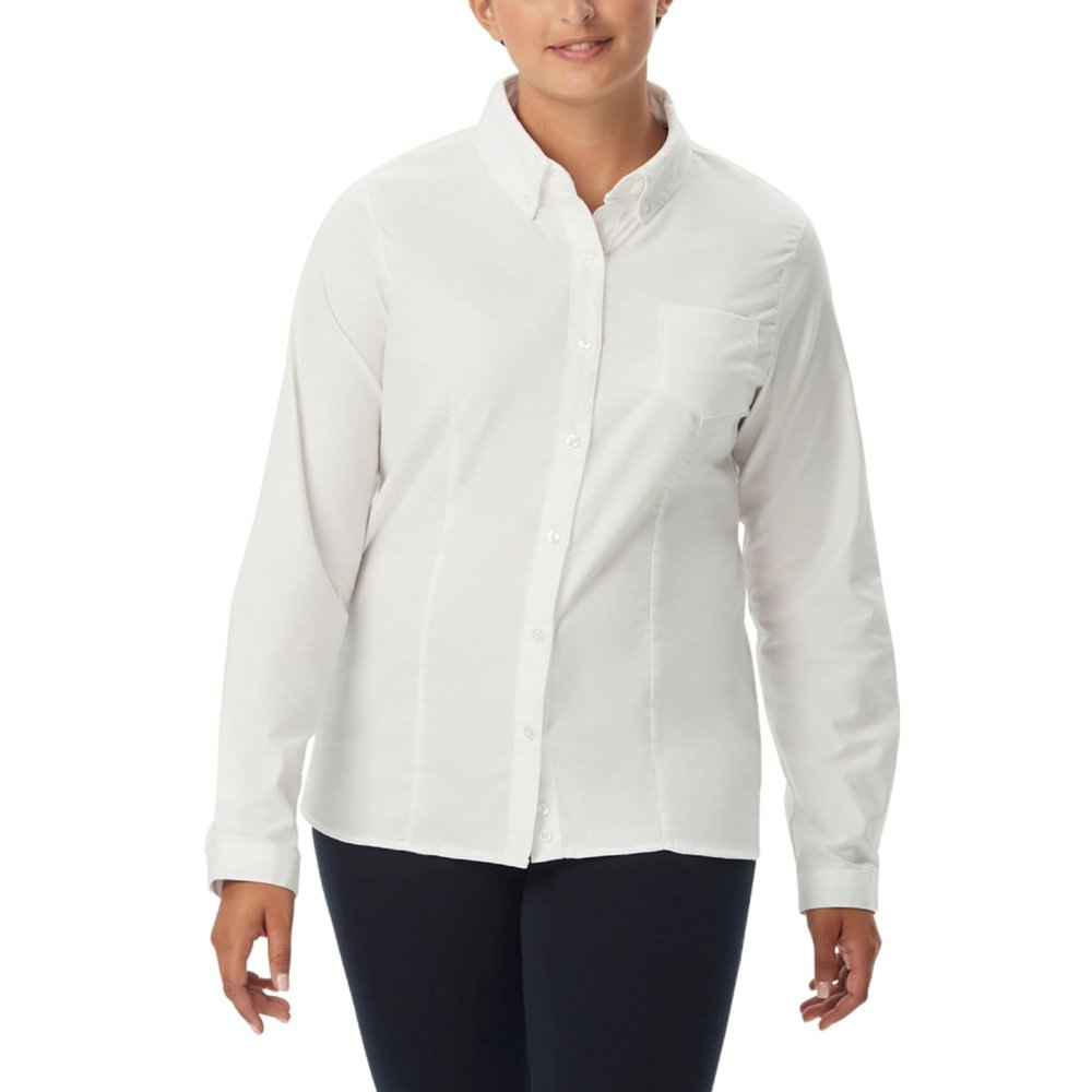 French Toast and Juniors Fitted Long Sleeve Oxford Shirt, White, X-Large