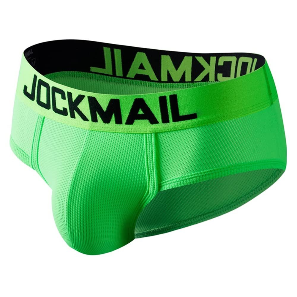 JOCKMAIL Mens Briefs Underwear Rainbow Comfort Men Underwear Briefs Men Underpants (Large, Green)