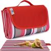 FashionLive Beach Blanket Picnic Mat Sandproof Waterproof Extra Large Outdoor Camping Blanket Foldable Portable Picnic Mat for Travel Hiking Music Festival Park Lawn Grass Red Lines view 1