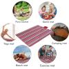 FashionLive Beach Blanket Picnic Mat Sandproof Waterproof Extra Large Outdoor Camping Blanket Foldable Portable Picnic Mat for Travel Hiking Music Festival Park Lawn Grass Red Lines view 3