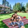 FashionLive Beach Blanket Picnic Mat Sandproof Waterproof Extra Large Outdoor Camping Blanket Foldable Portable Picnic Mat for Travel Hiking Music Festival Park Lawn Grass Red Lines view 4