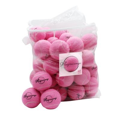 Magicorange Tennis Balls, 60 Pack Advanced Training Tennis Balls Practice Balls, Pet Dog Playing Balls, Come with Mesh Bag for Easy Transport, Good for Beginner Training Ball (Pink)