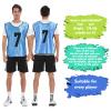 PULUOMASI Scrimmage Training Vest (12 Pack) Team Sports Pinnies Jerseys for Adult Youth Soccer Bibs Numbered Practice Jerseys Blue L view 4