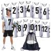 PULUOMASI Scrimmage Training Vest (12 Pack) Team Sports Pinnies Jerseys for Adult Youth Soccer Bibs Numbered Practice Jerseys White XL view 1
