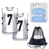 PULUOMASI Scrimmage Training Vest (12 Pack) Team Sports Pinnies Jerseys for Adult Youth Soccer Bibs Numbered Practice Jerseys White XL view 2