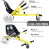 Hoverboard Seat Attachment for 6.5-10 Hover Board, Buggy Go Kart Conversion Kit, Accessory for Self Balancing Scooter, Hoverboards Go-Cart for Kids or Adults, Yellow view 3