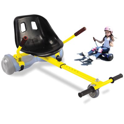KKA Hoverboard Kart, Hover Cart, Buggy Attachment for 6.5"/8"/10" Hoverboards, Hoverboard Accessory to Transform Hover Boards into Go Karts (Yellow)