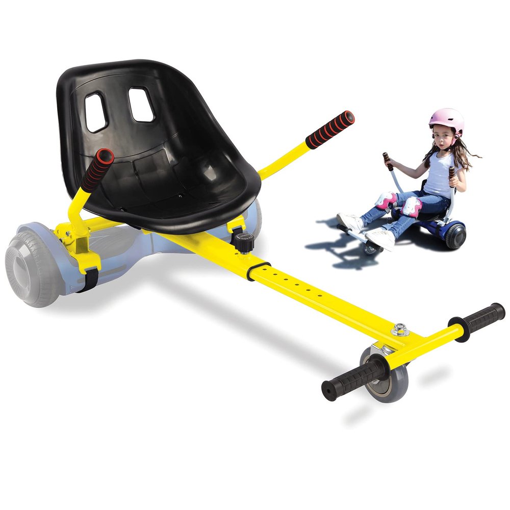 KKA Hoverboard Kart, Hover Cart, Buggy Attachment for 6.5"/8"/10" Hoverboards, Hoverboard Accessory to Transform Hover Boards into Go Karts (Yellow)