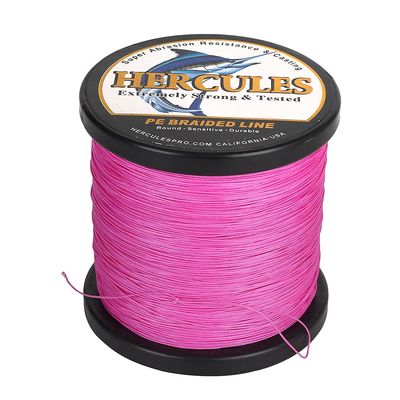 HERCULES Braided Fishing Line 12 Strands, 100-2000m 109-2196 Yards Braid Fish Line, 10lbs-420lbs Test PE Lines for Saltwater Freshwater - Pink, 320lbs, 2000m