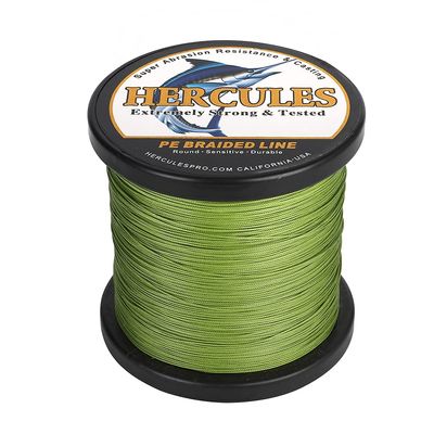 HERCULES Braided Fishing Line 12 Strands, 100-2000m 109-2196 Yards Braid Fish Line, 10lbs-420lbs Test PE Lines for Saltwater Freshwater - Army Green, 320lbs, 2000m