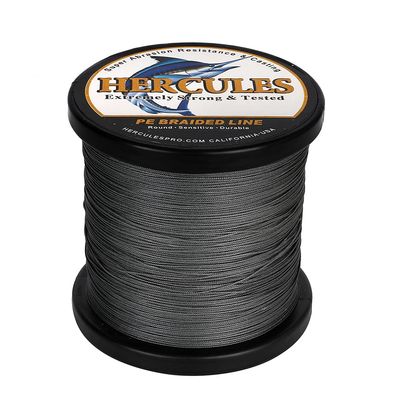 HERCULES Braided Fishing Line 12 Strands, 100-2000m 109-2196 Yards Braid Fish Line, 10lbs-420lbs Test PE Lines for Saltwater Freshwater - Grey, 320lbs, 2000m