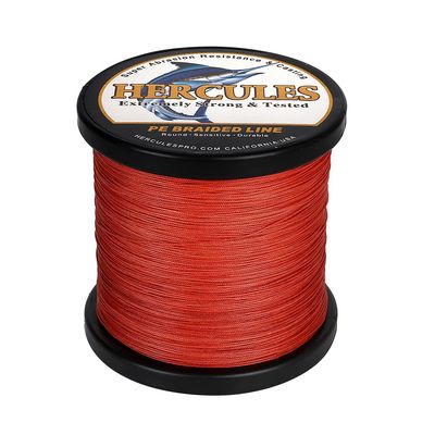 HERCULES Braided Fishing Line 12 Strands, 100-2000m 109-2196 Yards Braid Fish Line, 10lbs-420lbs Test PE Lines for Saltwater Freshwater - Red, 320lbs, 2000m