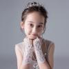 LeJulyeekay Lace Communion Gloves Wedding Pageant Princess Flower Girls Gloves (B2-off White) view 4