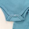Muasaaluxi Newborn Baby Boys Outfits Sleeveless Romper Tank Tops Solid Color Jogger Shorts 2Pcs Waffle Summer Clothes (Blue, 6-12 Months) view 3