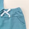 Muasaaluxi Newborn Baby Boys Outfits Sleeveless Romper Tank Tops Solid Color Jogger Shorts 2Pcs Waffle Summer Clothes (Blue, 6-12 Months) view 4