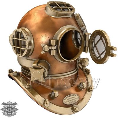Mark V Copper Brass Diving Divers Helmet Antique SEA Nautical - Wearable