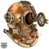 Mark V Copper Brass Diving Divers Helmet Antique SEA Nautical - Wearable view 1