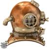 Mark V Copper Brass Diving Divers Helmet Antique SEA Nautical - Wearable view 3